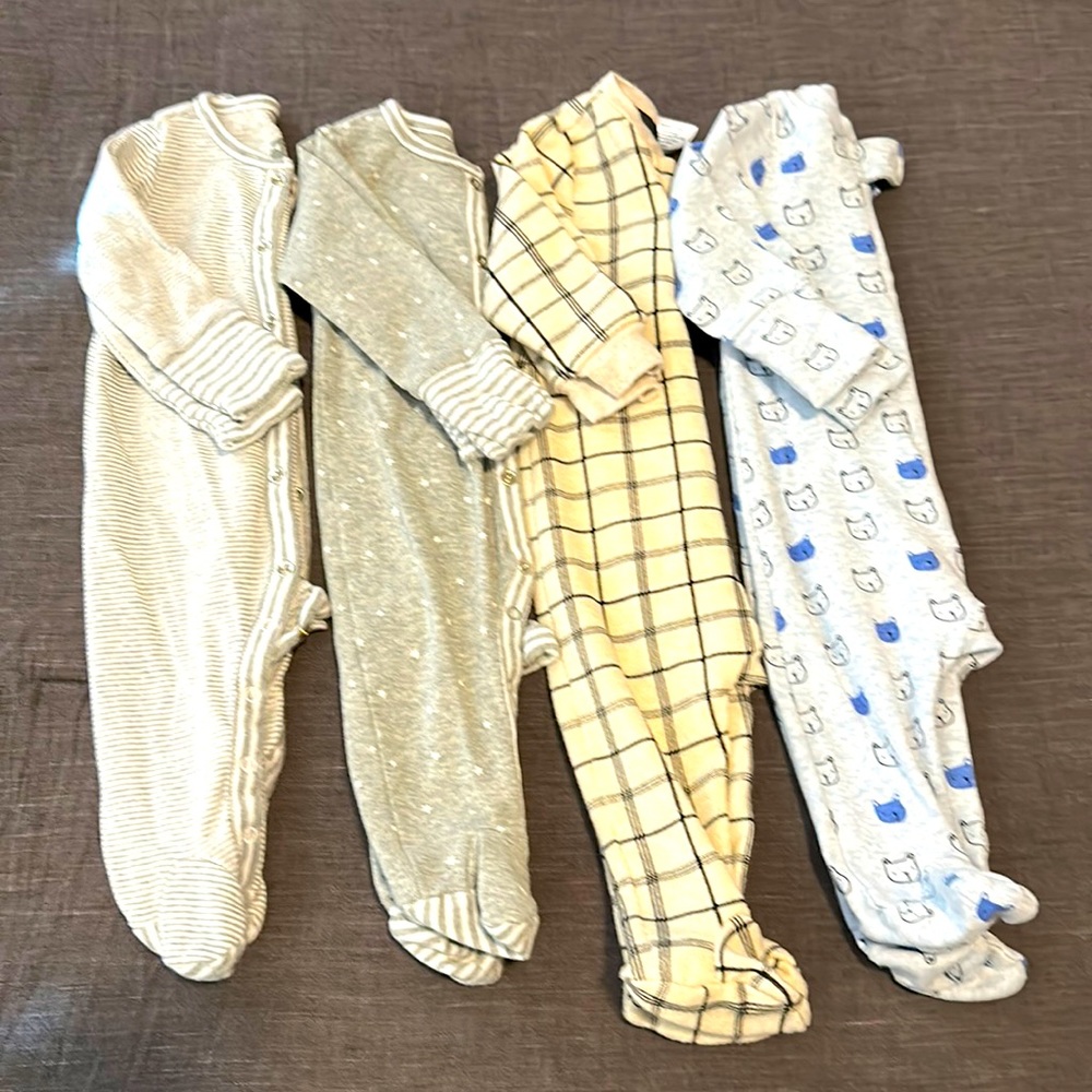 Baby Gap Footies, Set of 4, Size 0-3 Months